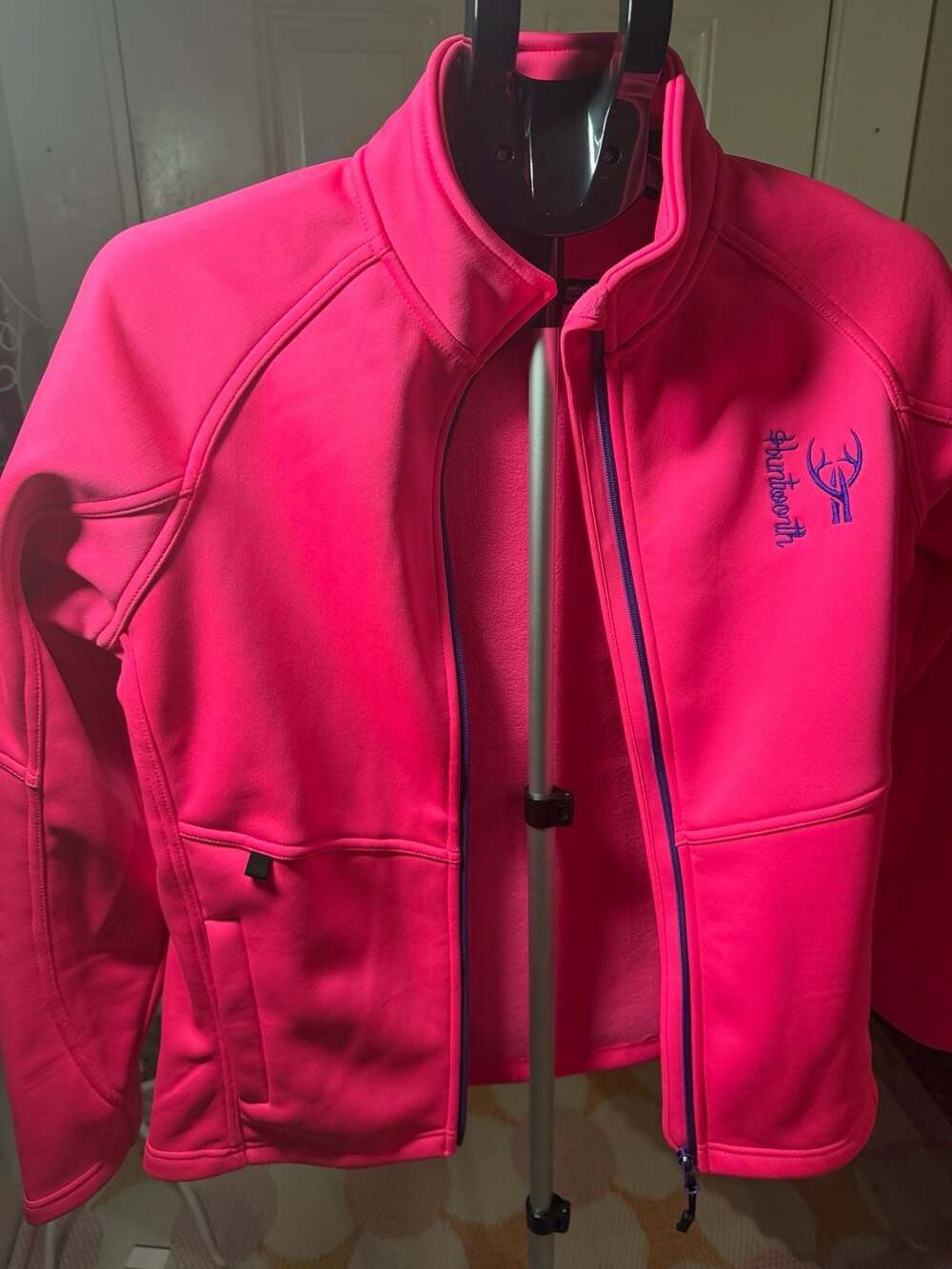 Huntworth Women's Pink Full Zip Fleece Lined Soft Shell Jacket Size S - Picture 4 of 6